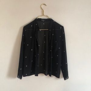 Lulus Sheer Button Down with Stars